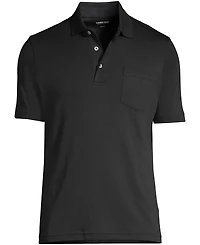 Lands' End Men's Short Sleeve Cotton Supima Polo Shirt with Pocket