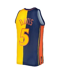 Men's Mitchell & Ness Baron Davis Navy, Gold Golden State Warriors Hardwood Classics 2006-07 Split Swingman Jersey