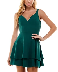 City Studios Juniors' Double-Layer Sleeveless Skater Dress