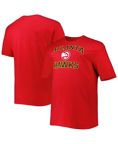 Men's Red Atlanta Hawks Big and Tall Heart Soul T-shirt