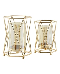 Danya B Prism Warm Hurricane 2-Piece Candle Holders Set