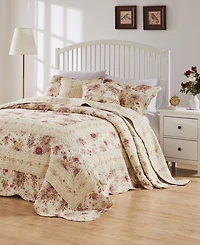 Greenland Home Fashions Antique-Like Rose 100% Cotton Traditional 3 Piece Bedspread Set, Queen
