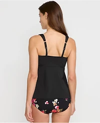 Lands' End Women's Petite Adjustable Scoop Neck Flutter Tankini Top