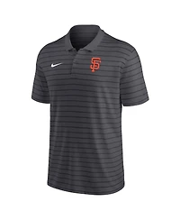 Men's Nike Charcoal San Francisco Giants Authentic Collection Victory Striped Performance Polo Shirt