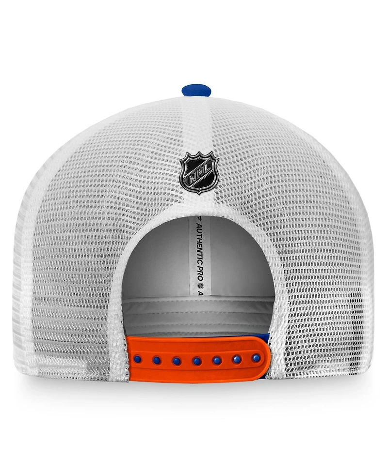 Men's Fanatics Royal New York Islanders Authentic Pro Rink Trucker Snapback Hat