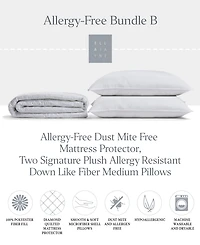 Ella Jayne Signature Plush Allergy Free 3-Pc. Pillows and Mattress Pad Bundle