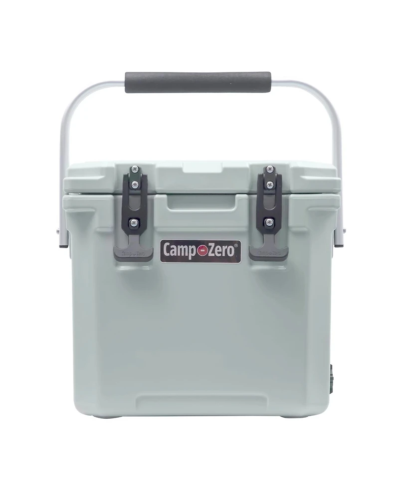 Camp-zero 12 | 12.6 Qt. Premium Cooler with Molded-in Cup Holders and Folding Aluminum Handle Clay
