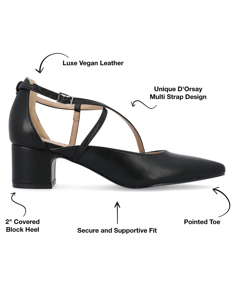 Journee Collection Women's Galvinn Crisscross Pointed Toe Pumps