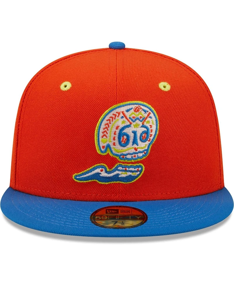 Men's New Era Orange, Blue Calaveras De West Michigan Copa La Diversion 59FIFTY Fitted Hat