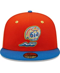 Men's New Era Orange, Blue Calaveras De West Michigan Copa La Diversion 59FIFTY Fitted Hat