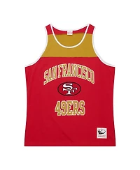 Men's Mitchell & Ness Scarlet, Gold San Francisco 49ers Heritage Colorblock Tank Top