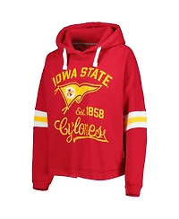 Women's Pressbox Cardinal Iowa State Cyclones Super Pennant Pullover Hoodie