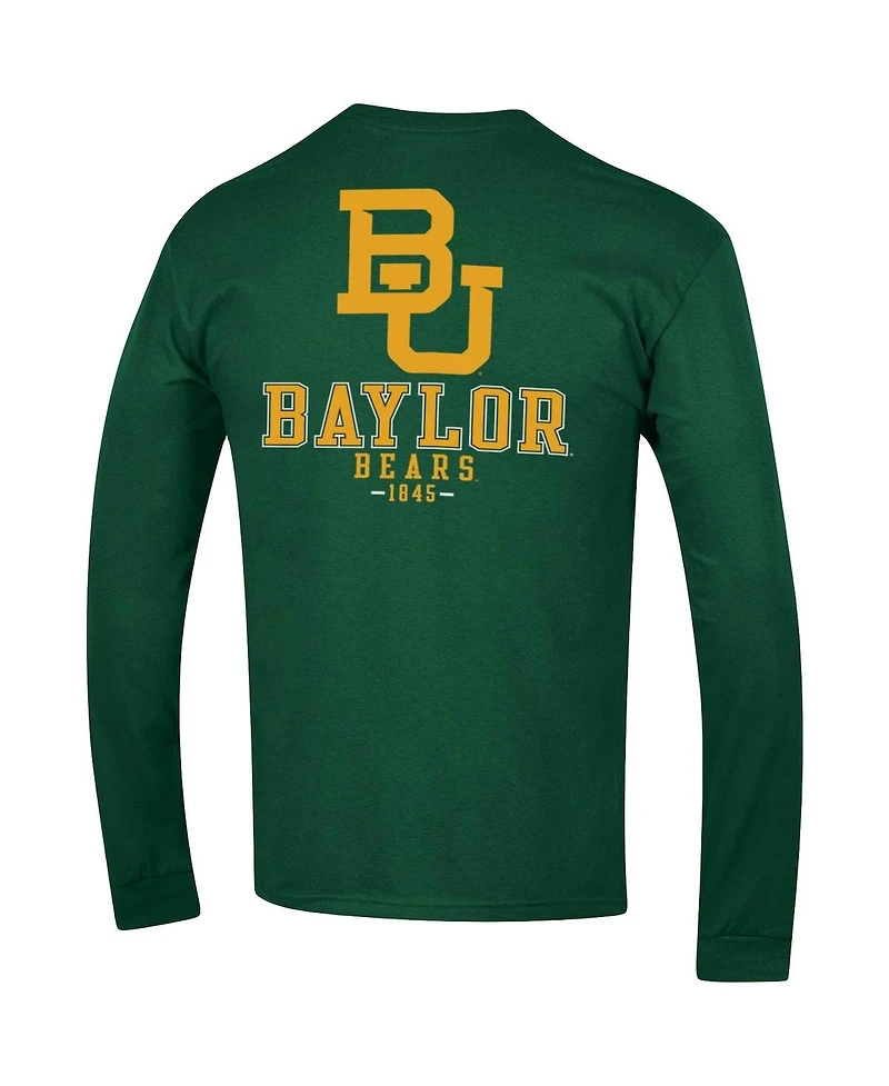 Men's Champion Green Baylor Bears Team Stack Long Sleeve T-shirt