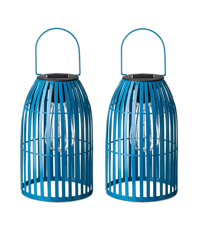 Glitzhome 9.75" H Metal Woven Solar Powered Outdoor Hanging Lantern