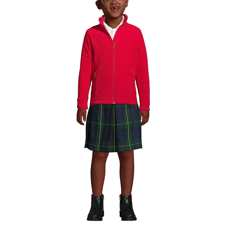Lands' End Girls School Uniform Full-Zip Mid-Weight Fleece Jacket