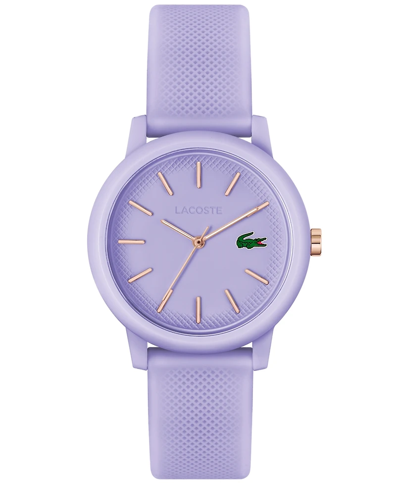 Lacoste Unisex L.12.12 Lavender Silicone Strap Watch 36mm