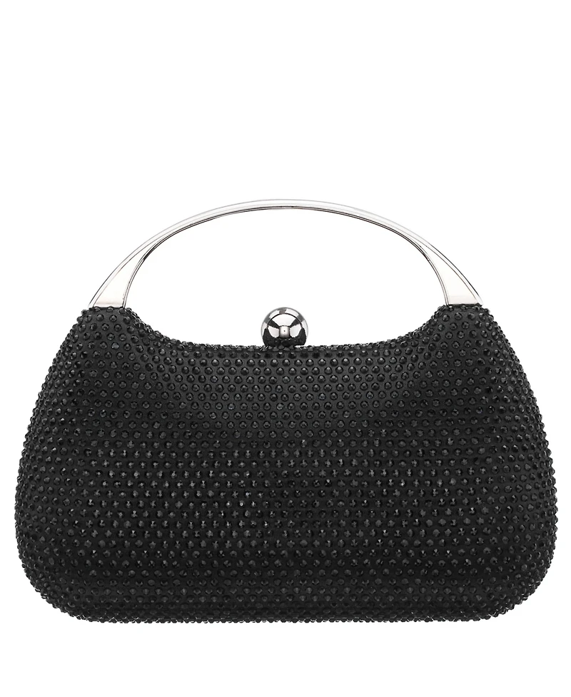 Nina Crystal Minaudiere with Metal Handle