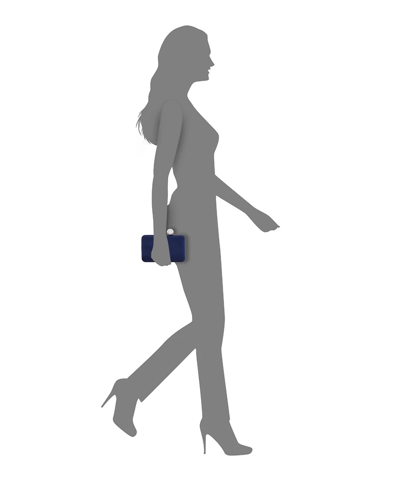 Nina Satin Minaudiere Crystal Clasp Clutch