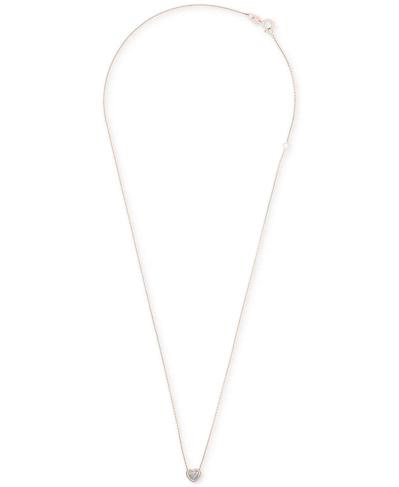 Diamond Heart Pendant Necklace (1/4 ct. t.w.) 14k Gold, 16" + 2" extender