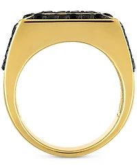Esquire Men's Jewelry Black Spinel Square Cluster Ring (4 ct. t.w.) in 18k Gold-Plated Sterling Silver, Created for Macy's