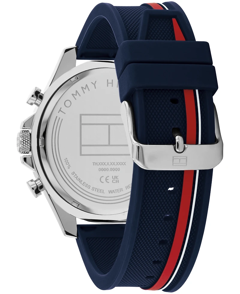 Tommy Hilfiger Men's Multifunction Blue Silicone Watch 46mm