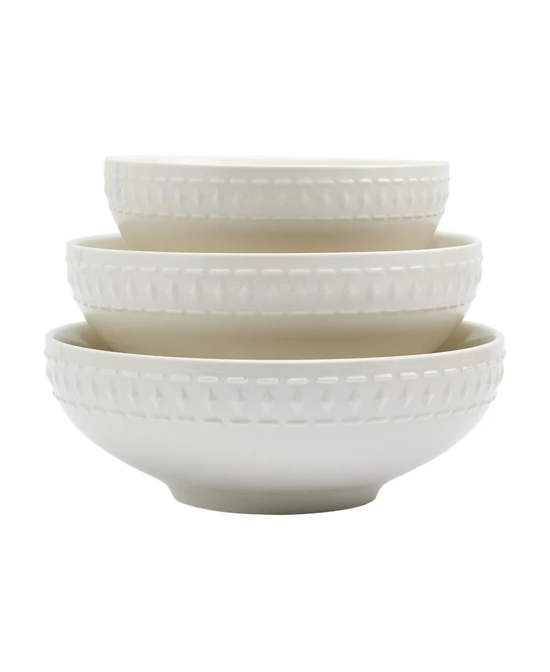 Tabletops Gallery 3-pc Bloom Round Embossed Bowl Set