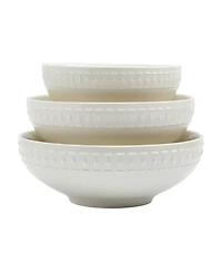 Tabletops Gallery 3-pc Bloom Round Embossed Bowl Set