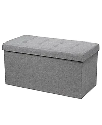 31.5''Fabric Foldable Storage Ottoman Toy Chest W/Removable Storage Bin