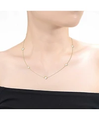 14k Gold Plated with Cubic Zirconia Halo Mariner Link Station chain Necklace