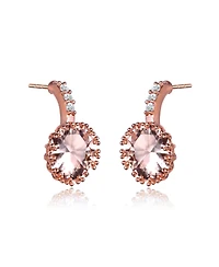 Sterling Silver Cubic Zirconia Solitaire Triple Prong Drop Earrings