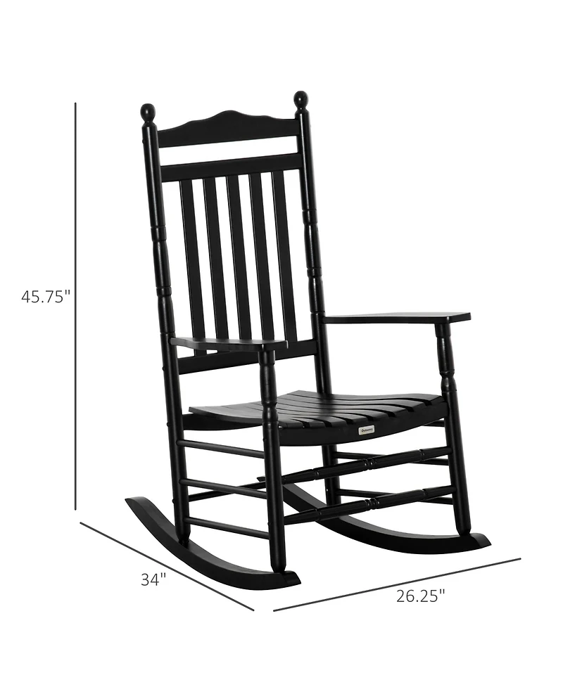 Outsunny Wooden Rocking Chair for Porch, Indoor/Outdoor
