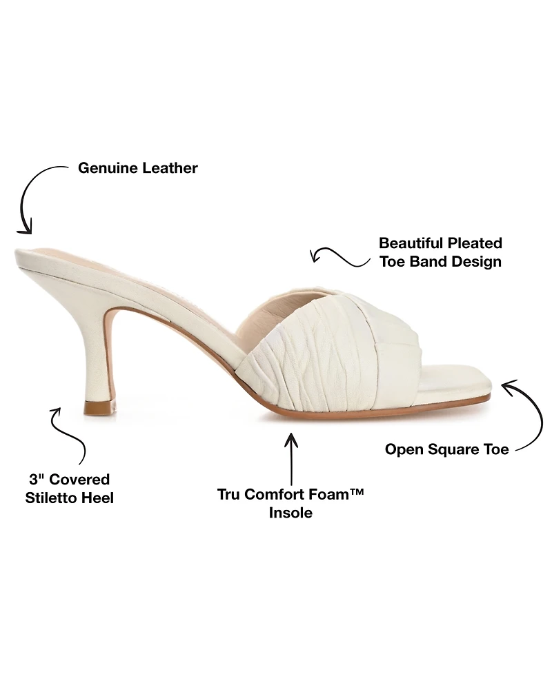 Journee Signature Women's Juliette Leather Open Toe Dress Sandals