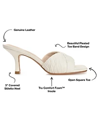 Journee Signature Women's Juliette Leather Open Toe Dress Sandals