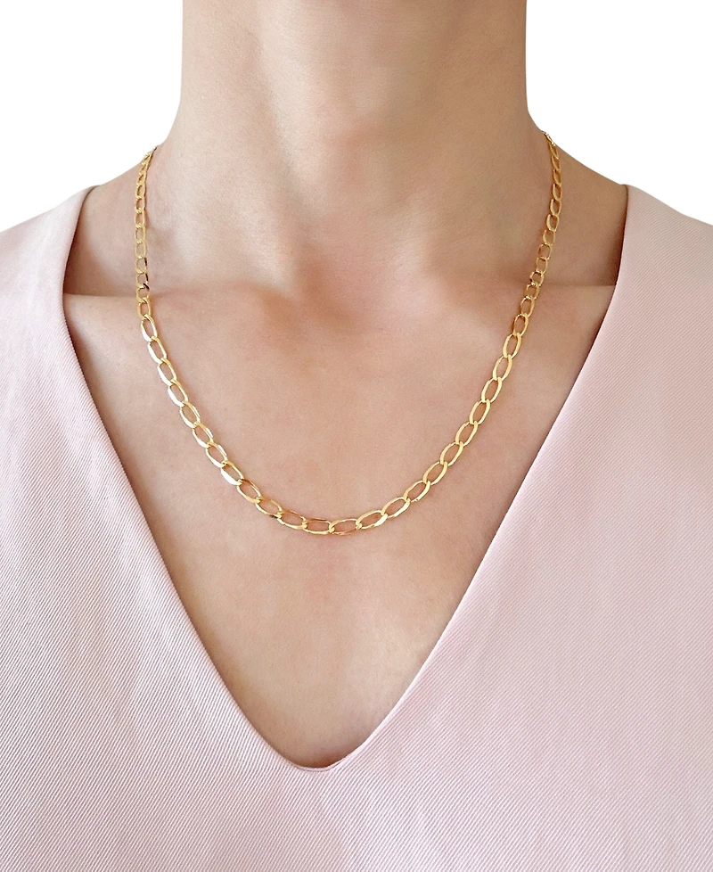 Elongated Curb Link 20" Chain Necklace (4-1/3mm) in 14k Gold