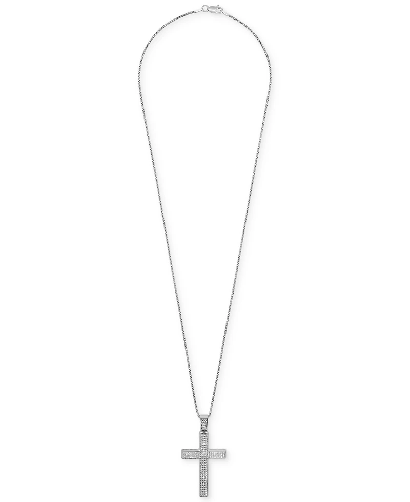 Men's Diamond Cross 22" Pendant Necklace (1 ct. t.w.)