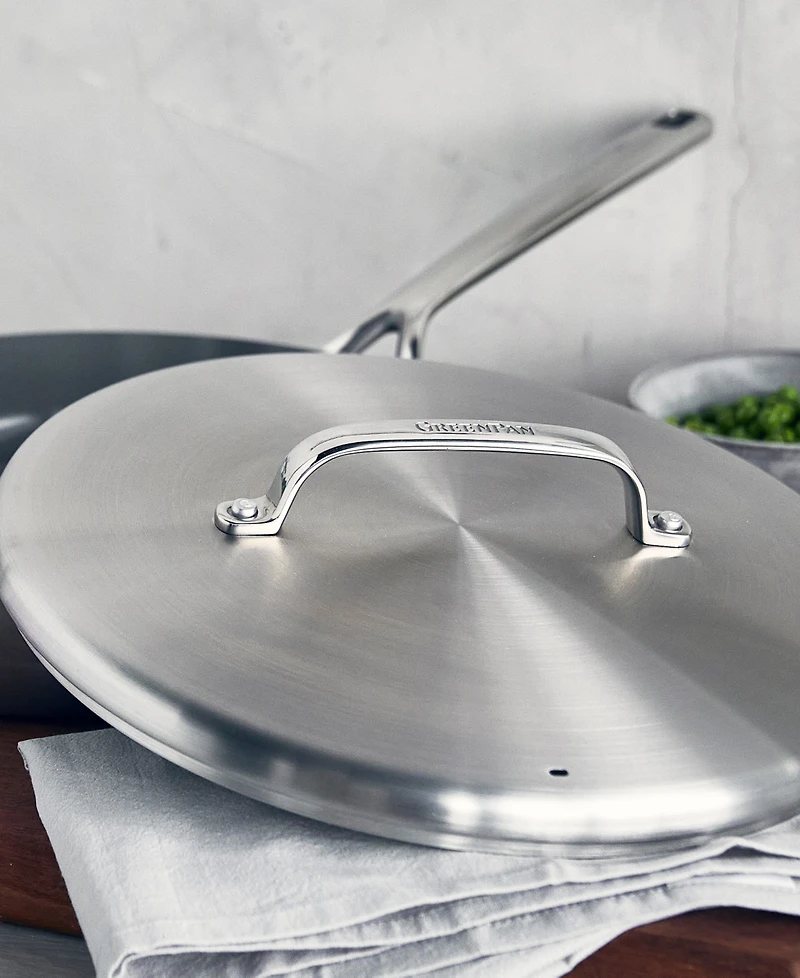 GreenPan GP5 Stainless Steel Healthy Ceramic Nonstick Covered 12" Fry pan