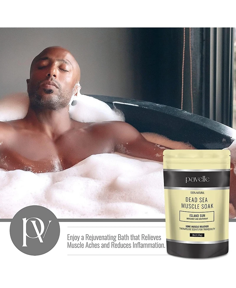 Pavelle Dead Sea Muscle Soak, Bath Sea Salt, Island Sun
