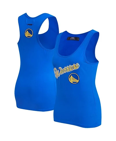Women's Pro Standard Royal Golden State Warriors Script Tank Top