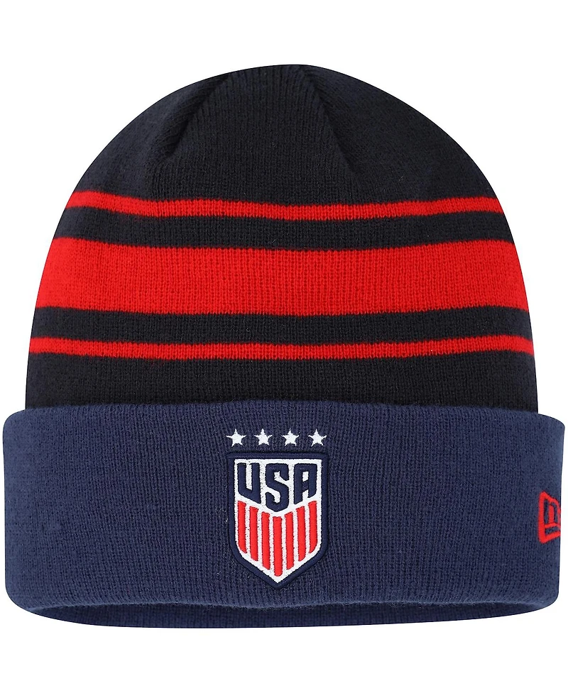 Men's New Era Navy Uswnt Team Cuffed Knit Hat