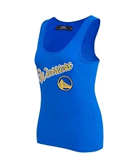 Women's Pro Standard Royal Golden State Warriors Script Tank Top