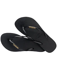 Havaianas Women's Slim Logo Metallic Slip On Sandals