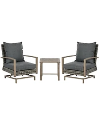 Outsunny Patio Bistro Set with Rocking Chairs, Dark