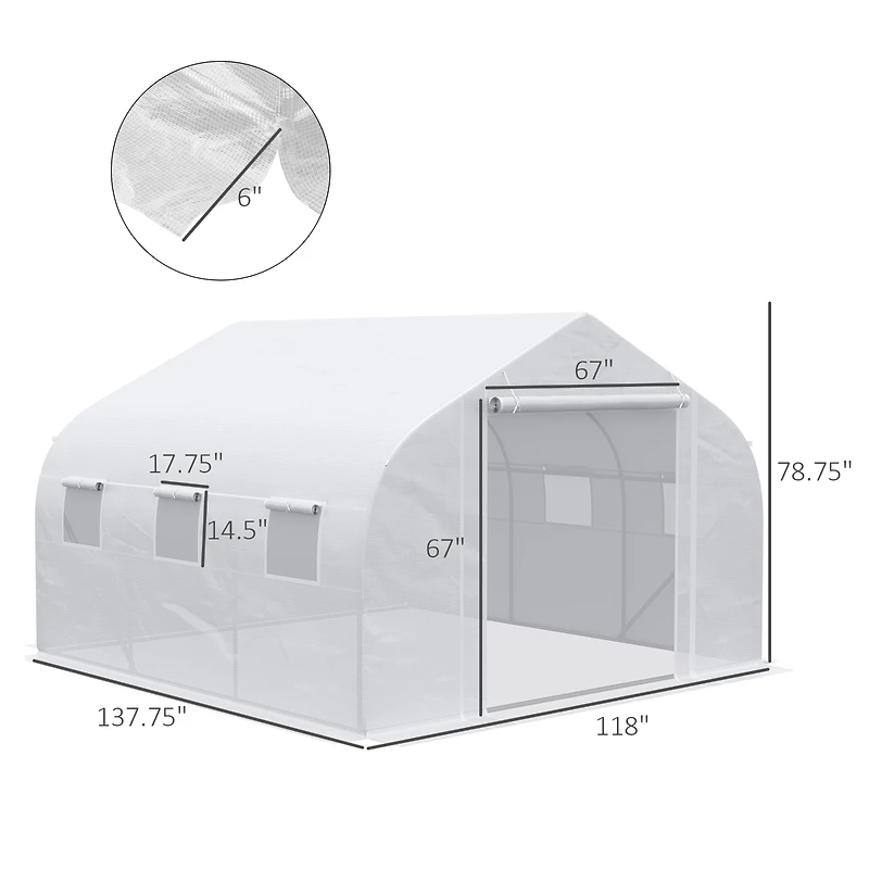 Outsunny 11.5' x 10' x 6.5' Outdoor Tunnel house, Mesh Windows,