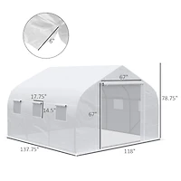 Outsunny 11.5' x 10' x 6.5' Outdoor Tunnel house, Mesh Windows,