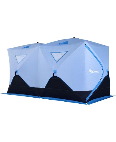 Outsunny 8 Person Ice Fishing Shelter Tent, Light