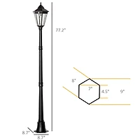 Outsunny 77" Outdoor Solar Light Post, Motion Activated Lamp