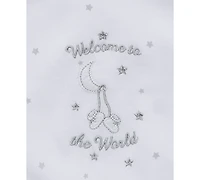 Little Me Baby Boys and Girls Welcome to the World Bibs and Burp Cloth