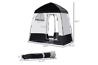 Outsunny Two Room Pop Up Shower Tent w/ Shower Bag, Floor & Carry Bag