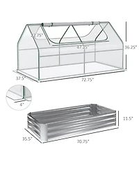 Outsunny Raised Garden Bed with Cover, Mini house,