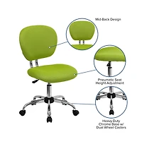 Emma+Oliver Mid-Back Mesh Padded Swivel Task Office Chair With Chrome Base